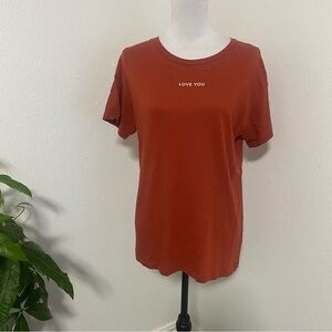 Pink Victoria’s Secret “LOVE YOU” Round Neck Shirt Size XS PINK Logo on Sleeve